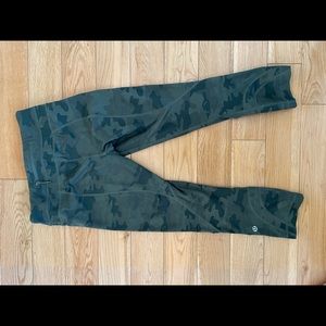 LuLu camo leggings and green matching tank
